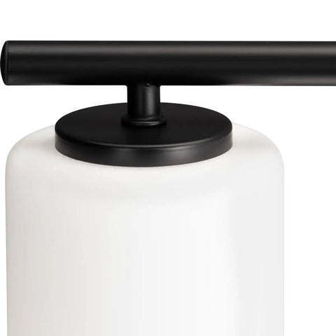 Sleek Four-Light Etched-Glass Bath Vanity Light In Textured Black Finish For Modern Coastal Bathrooms, Offering Bright, Soft Illumination And Boss Vanity Lighting For A Luxe Look
