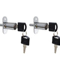 Push Plunger Lock 19mm x 40mm Cylinder Head Chrome Plated Zinc Alloy Keyed Different 2 Pack with attached keys