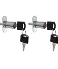 Real Deal Push Plunger Drawer Locks Built Dang Tough With Wear Proof Chrome Plated Zinc, two locks with keys for secure mounting.