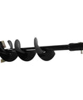 Beefy 12 Inch Spiral Excavator Auger With 2 Inch Hex Connection, steel, for post hole digging, side view