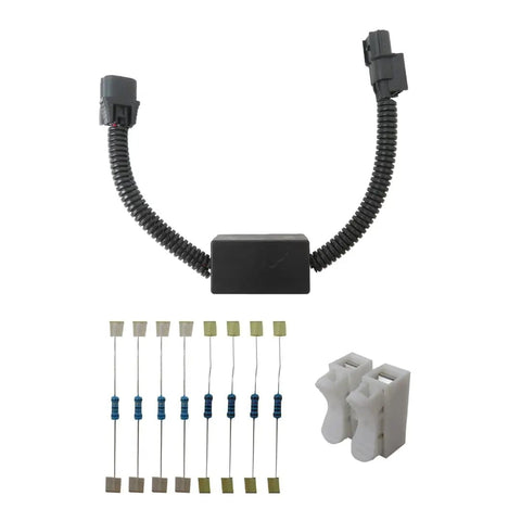 VCM Muzzler Harness Disable Kit Replacement For Honda 3.5L V6 Engine With VCM showing harness, resistors, and connectors