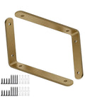 Golden Heavy Duty L Shaped Shelf Bracket For Wall Mounted Shelves And Workbenches Durable Metal Floating Shelf Support With Hidden Bracket Design Clean Look And Rock Solid Load Bearing 20x12 cm 7.9x4.7 in