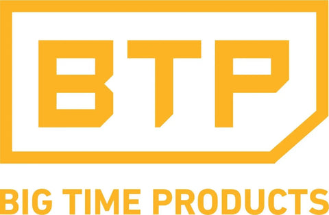 Company logo for Big Time Products in bold yellow letters on a white background