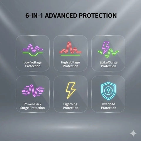 Smart Voltage Protector For Home Appliances, Single Outlet Plug In Brownout Guard With Four Level Settings 90V 95V 100V 105V
