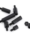 Long Lasting Nylon Standoff Spacer Kit With Male And Female Threads, Anti Signal Interference Hex Pillars For Circuit Board Mounting, No Slip Design, 250 Pc Bulk Pack Includes Nuts And Screws, Great For Chip Thermal Channels black nylon hex spacers with screws