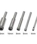 Diamond Drill Bit Set For Glass Marble Ceramic And Granite, 5 Piece Kit Ranging From 5/32 Inch To 1/2 Inch With 4mm, 6mm, 8mm, 10mm, 13mm Bits, High Speed Steel Diamond Coated For Clean, Precise Holes DIY Friendly