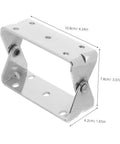 Kick Ass Heavy Duty Steel U Shaped Oven Door Hinge Pro Grade For Commercial Kitchens And Industrial Ovens shown from the side with dimensions.