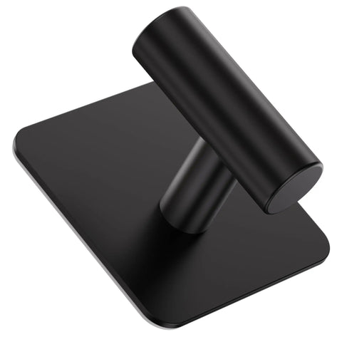 Close-up of matte black hook from 4 Pack Heavy Duty Wall Hooks Set With 26lb Max Load, Self Adhesive Stainless Steel Towel Hooks For Bathroom Kitchen Door, Hang Towels Coats Robes