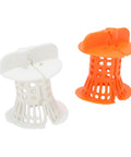Pwshymi Bathtub Drain Hair Catcher with Innovative Handle in white and orange, designed for hair and debris prevention.