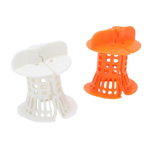 Pwshymi Bathtub Drain Hair Catcher with Innovative Handle in white and orange, designed for hair and debris prevention.