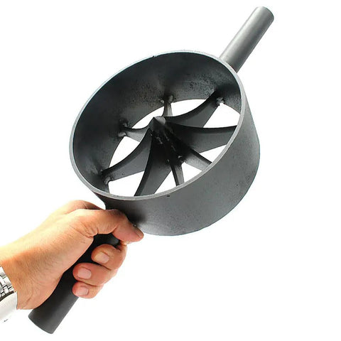Hand holding Heavy Duty Steel Bamboo Splitter For Eight Even Pieces, No Fuss To Use Bamboo Cutter For Garden Fences, Handicrafts