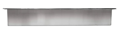 Polished Stainless Steel Horizontal Bath And Shower Niche 24 X 12, Fully Finished, Ready To Mount, side view