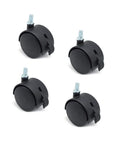 4 Pieces M8 Swivel Stem Caster Wheels With Locking Brakes Nylon Replacement Caster For Furniture Wheel Diameter 39mm