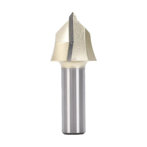 Top Notch Jauarta V Groove Router Bit With 1/2 Inch Shank And 90 Degree Flute designed for smooth wood routing with tungsten steel construction.