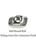 Sliding T Slot Nuts 2020 Series M3 Drop In Pack Of 30 Carbon Steel Nickel Plated Half Round Roll In For 6mm Slot Aluminum Profiles