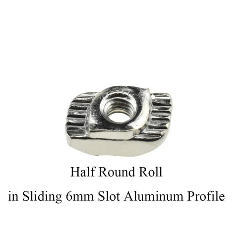 Sliding T Slot Nuts 2020 Series M3 Drop In Pack Of 30 Carbon Steel Nickel Plated Half Round Roll In For 6mm Slot Aluminum Profiles