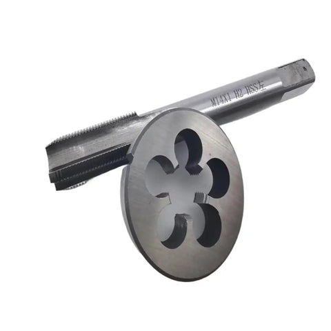 Super Cool 2 Pcs Left Hand Metric Tap Die Set For Machine Tools Covers M2 To M22 Sizes Perfect For DIY Pros Fixing Thread Repair And Creating Reverse Threads With High Speed Alloy Steel Craftsmanship You Will Love. M14 x 1 HSS tap and die set