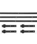 Durable Carbon Steel Double Barn Door Rail And Sliding Track System For Easy No Play Install On Closet And Cabinet Fronts