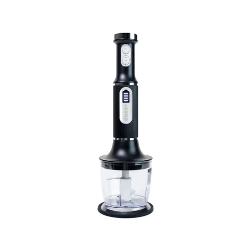 Cordless Immersion Blender Handheld Mixer With Extended Battery Life And Fast Usb Charging For Smooth Pureeing And Zero Cord Drama In Your Daily Kitchen Grind, black, clear blending cup design.