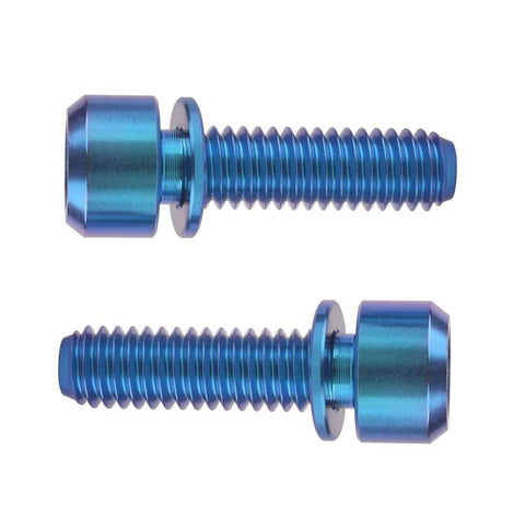 Titanium Bike Bolts M6x18mm With Washer Allen Hex Style 4 Pack Lightweight Ti Alloy With 10mm Head And 1mm Washer Anti Corrosion Blue Finish