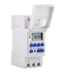 Weeklong Programmable Timer Relay With 16 On Off Schedules 110V 15A 3000W Digital Time Switch LCD Display Din Rail Mount