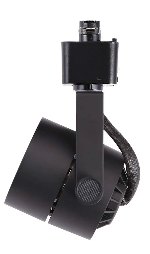 8W Dimmable LED Track Light Head 5000K Daylight, CRI 90 Plus, sleek black Halo style light fixture, front view