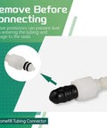 Homefill tubing connector assembly, white plastic with black O-rings for oxygen systems