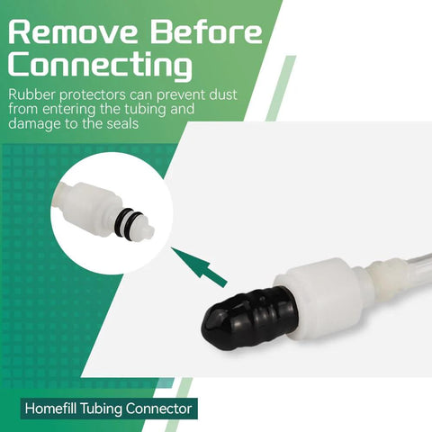 Homefill tubing connector assembly, white plastic with black O-rings for oxygen systems
