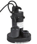 Half Horsepower Thermoplastic Submersible Sump Pump With Tethered Float Switch Delivers 72 GPM, 4,320 GPH At Zero Feet