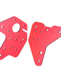 Dual Z Axis MGN12 Linear Rail Guide Kit aluminum fix plate with red anodized finish for 3D printer upgrades, two plates shown