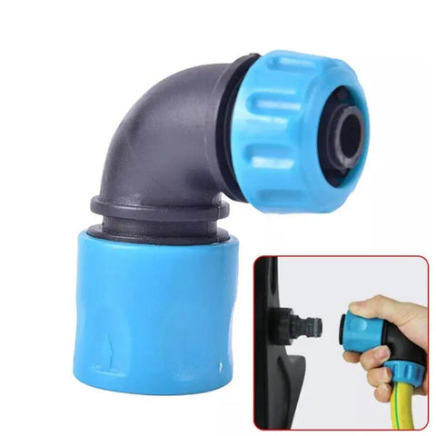 One Half Inch Garden Water Connector Quick Connect Fittings Set For Hoses And Irrigation Elbow Joints Durable Pipe Adapters For Faucets And Hoses No Fuss Easy Snap On Fits One Half Inch And Three Quarter Inch 3 Pack, blue plastic elbow fitting