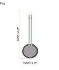MECCANIXITY FSR402B thin-film force sensor pads, 2-pack; circular gray sensing disk with dual metal leads