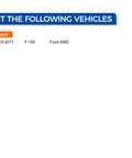 Chart showing vehicle compatibility for Front Wheel Hub And Bearing Assembly For 2015 2016 2017 Ford F150 4WD With ABS 6 Lugs Direct Replacement Beefed Up And Reliable Wheel Hub Kit Replaces 515169 Easy Install Keeps Your Ride Smooth And Safe
