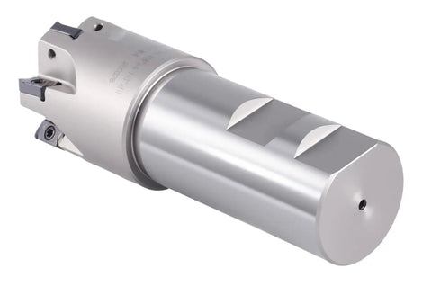 High Feed 1.5 Inch Indexable End Mill with 1.25 Inch Shank, 6 Flutes, TiAlN Carbide Coating, LNMU030312R-JM Inserts