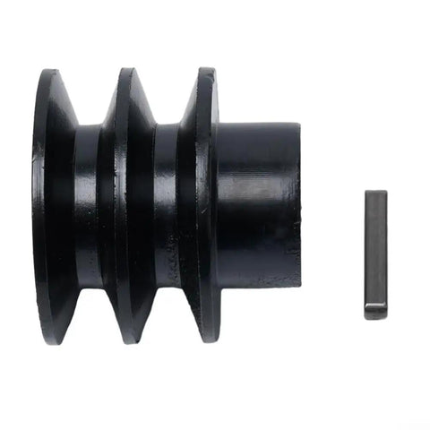Heavy Duty 20mm Bore Double V Belt Pulley For A Type Belts, black with three grooves and shaft guiding pin, fits Honda engines.