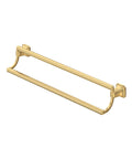 Brushed nickel towel bar with double rods in brass, showcasing Townsend 24 Inch Double Towel Bar In Brushed Nickel Built From Durable Brass.