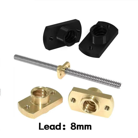 Upgrade Your 3D Printer Game With This Top Notch T8x8 Lead Screw Kit Featuring Precision Machined POM Nuts And Durable Brass Flange Nut For Smooth Z Axis Motion, Zero Layer Shifts, And Awesome Print Accuracy Today. T8 lead screw kit, 8mm lead, brass and POM nuts