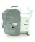Single AC contactor A16-30-10-84, 110-120 V AC coil, 30 A switching capacity, side view showing terminals and specifications