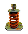 Heavy Duty Open Spring Mount Vibration Isolator With 1543 Lbs Capacity And One Inch Deflection Rock Solid Steel Construction, orange spring design.