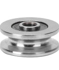 Rock Solid Steel V Groove Ball Bearings 10 Pack V1804 Track Rollers with smooth finish and 18mm diameter for low noise operation.