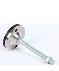 Heavy Duty Adjustable Leveling Feet 4 Pack Snap Install Bulletproof Carbon Steel Workbench Legs with threaded stem and rubber base.