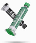 DIY Ready UV Curing Solder Mask Ink Set For PCB Repair Two Bottles In Black And Green, Showing Black And Green Ink Syringes