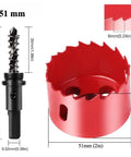 2 Inch Bi Metal Hole Saw Heavy Duty Workhorse Drill Bit For Wood Plastic Drywall Real Deal 51 Mm Cutter dimensions with pilot shaft and cutting ring.
