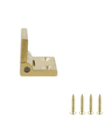 Side view of Compact Brass Cabinet Hinges For Jewelry Boxes And Dollhouse Models 4 Pack 90 Degree Small Butt Hinges With Screws