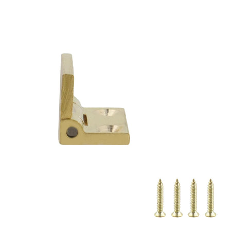 Side view of Compact Brass Cabinet Hinges For Jewelry Boxes And Dollhouse Models 4 Pack 90 Degree Small Butt Hinges With Screws