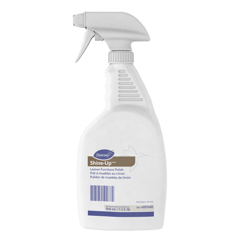 Shine Up Lemon Wood Furniture Polish Spray For Clean, Restore, And Protect Wood And Surfaces, 32-ounce bottle with spray nozzle
