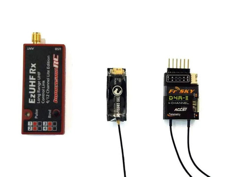 Crossfire Micro Receiver V2 Super Tiny Lightweight UHF Long Range for Mini and Micro Quads, servo adapter board visible