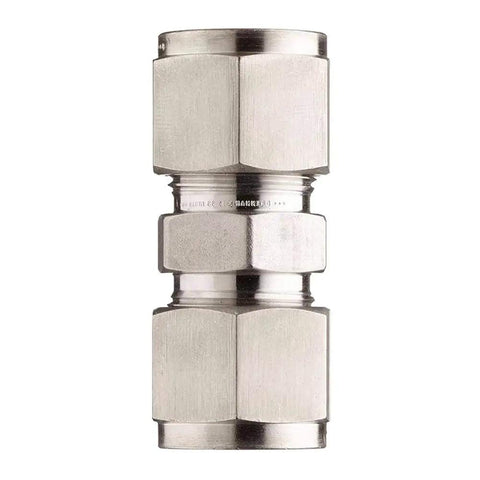 304 Stainless Steel Compression Tube Fitting Three Eighths Inch Tube OD Straight Connector Double Ferrule Adapter