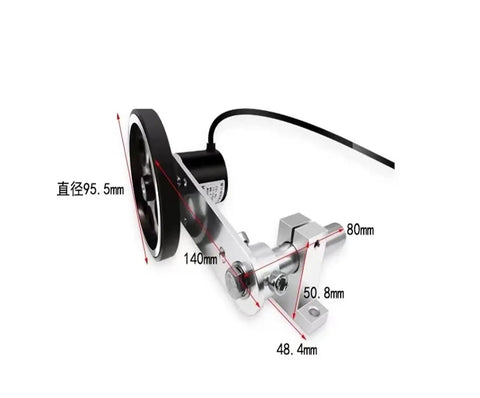 Hella Durable Encoder Wheel Meter Featuring Smart Digital Counter For No Sweat Length Tracking and Top Shelf Mechanical Operations For Flooring Carpet Pipe Surveying And General Construction Applications side view with dimensions labeled