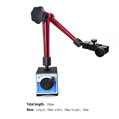 Workshop Grade Precision Dial Indicator With Magnetic Base Stand For Metalworking And Calibration Analog Vertical Display With One Hundredth Millimeter Resolution Zero To One Millimeter Range Eight Tenths Millimeter Indicator Great For Equipment Setup, 350mm
